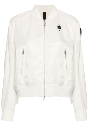 Blauer Eleanor logo-patch bomber jacket - White