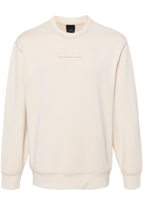 Armani Exchange logo-embossed jersey sweatshirt - Neutrals