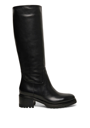 Santoni knee-length leather boots - Black