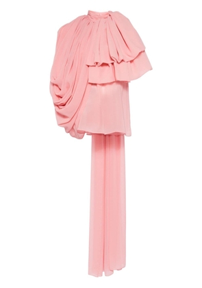 Isabel Sanchis draped georgette blouse - Pink