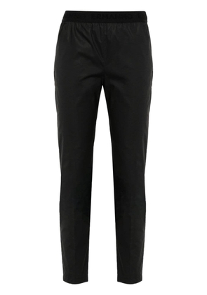ERMANNO FIRENZE logo-waistband poplin slim trousers - Black