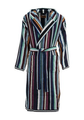 Missoni Home towelling-finish striped robe - Blue