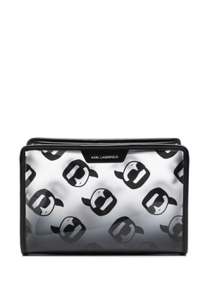 Karl Lagerfeld logo-print transparent makeup bag - Black