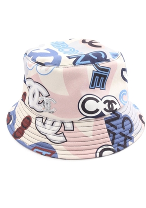 CHANEL Pre-Owned 1986-1988 logo-print bucket hat - Pink