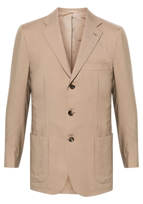 Kiton single-breasted cashmere-blend blazer - Brown