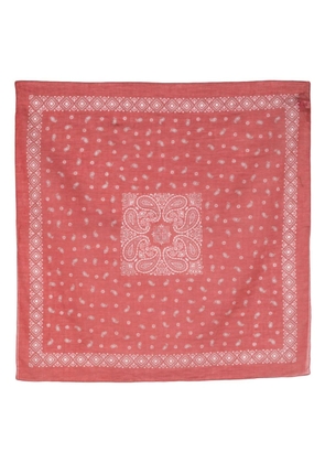 Eleventy paisley-print cotton scarf - Red
