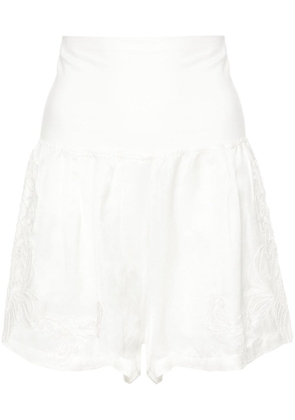 MAURIZIO MYKONOS lace-panelling shorts - White