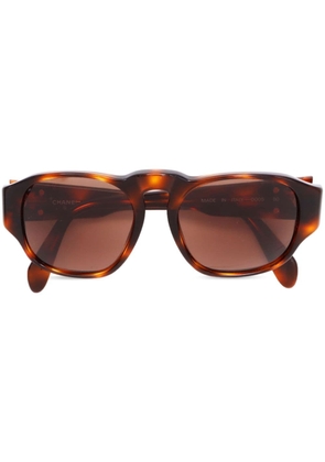 CHANEL Pre-Owned 2000s CC plaque tortoiseshell sunglasses - Brown