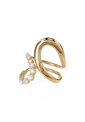 Melissa Kaye 18kt yellow gold Aria Jane twist diamond ring - METALLIC