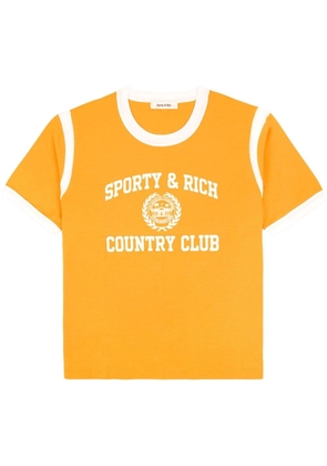 Sporty & Rich Varsity Crest Sports cotton T-shirt - Orange