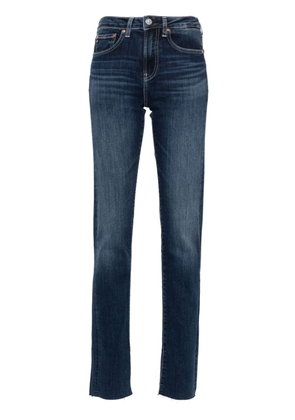 AG Jeans Girlfriend Long mid-rise straight-leg jeans - Blue