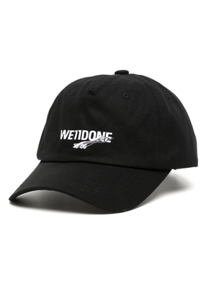 We11done logo-print cotton baseball cap - Black
