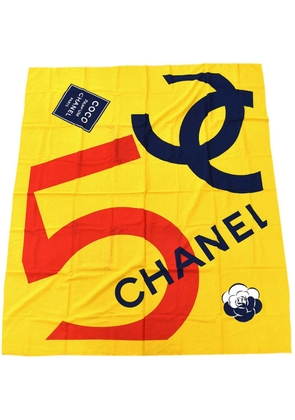 CHANEL Pre-Owned 1990-2000s logo-print cotton scarf - Yellow