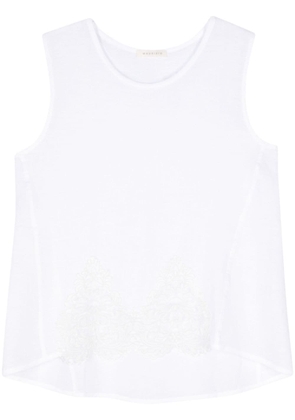 MAURIZIO MYKONOS lace-appliqué sleeveless blouse - White