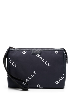Bally logo-print clutch bag - Blue