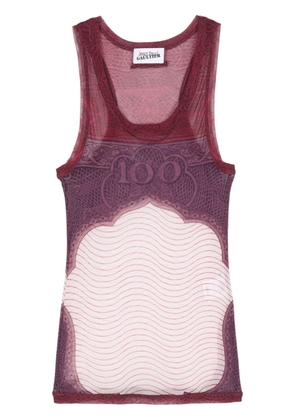Jean Paul Gaultier number-print mesh tank top - Red