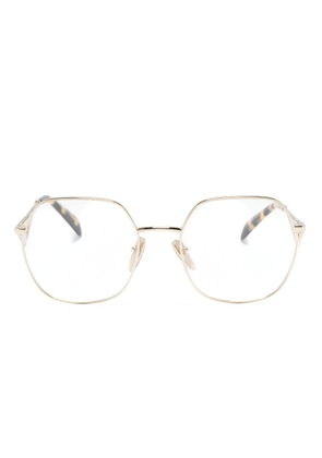 Prada Eyewear triangle-logo glasses - Gold