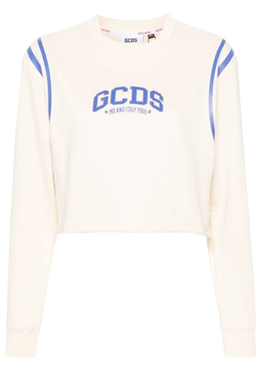 Gcds logo-print cropped sweatshirt - Neutrals