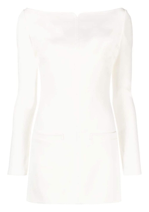 Courrèges square-neck long-sleeved mini dress - White
