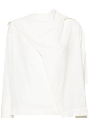 Issey Miyake draped cotton blouse - White