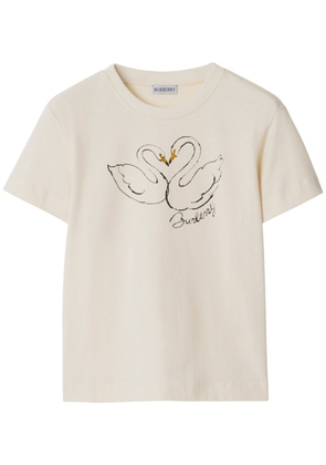 Burberry Boxy Swan cotton T-shirt - Neutrals
