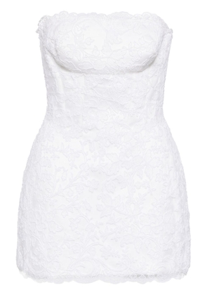 Ermanno Scervino strapless lace minidress - White