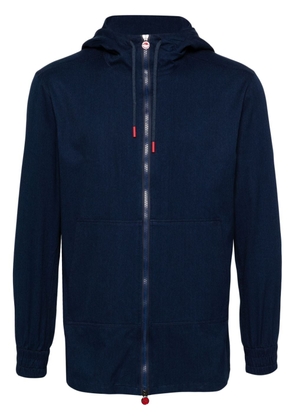 Kiton zip-up hooded shirt jacket - Blue