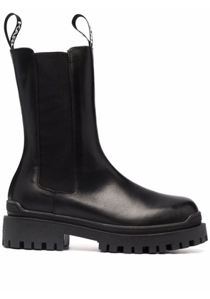 Karl Lagerfeld chunky leather logo Chelsea boots - Black