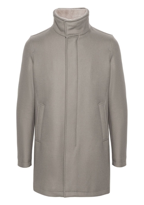 Herno high-neck twill padded coat - Grey
