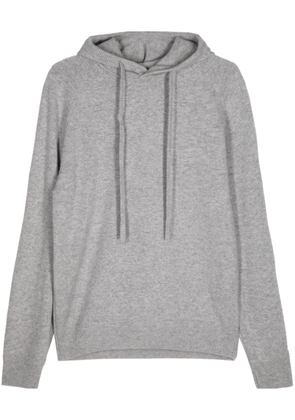 Man On The Boon. drawstring cashmere hoodie - Grey
