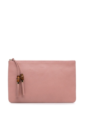 Gucci Pre-Owned 2000-2015 Bamboo Tassel Leather clutch bag - Pink