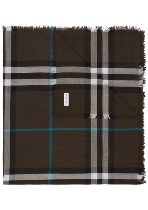 Burberry check wool scarf - Brown
