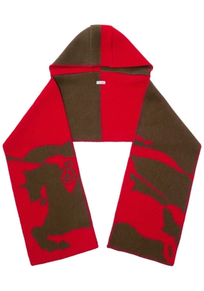 Burberry EKD wool hooded scarf - Red