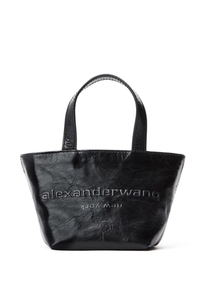 Alexander Wang mini Punch logo-embossed leather tote bag - Black
