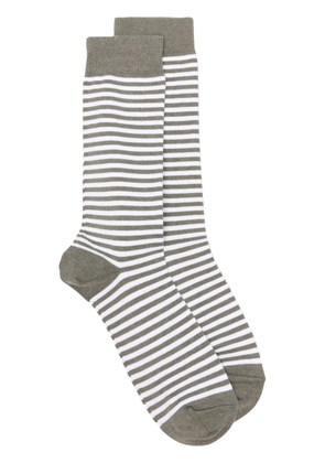 Sunspel striped ankle socks - Green