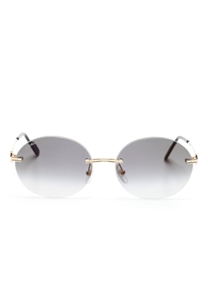Cartier Eyewear metallic oval-frame sunglasses - Gold