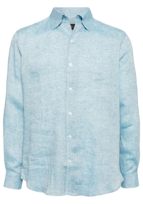 Man On The Boon. buttoned hemp shirt - Blue
