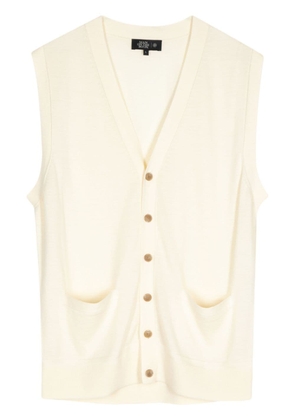 Man On The Boon. V-neck wool vest - Neutrals