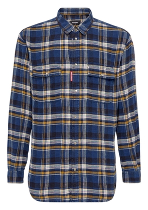 DSQUARED2 checked linen shirt - Blue