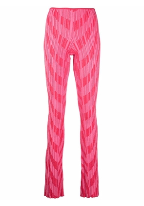 Philosophy Di Lorenzo Serafini intarsia-knit flared trousers - Pink