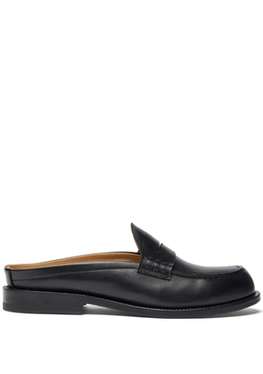 Scarosso Clementina almond-toe leather mules - Black