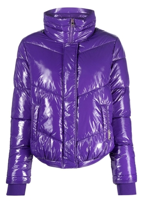 LIU JO chevron-quilting glossy puffer jacket - Purple