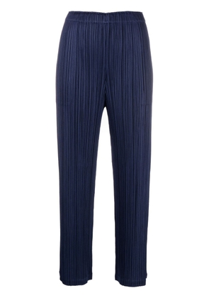 Pleats Please Issey Miyake Mc August pleated cropped trousers - Blue
