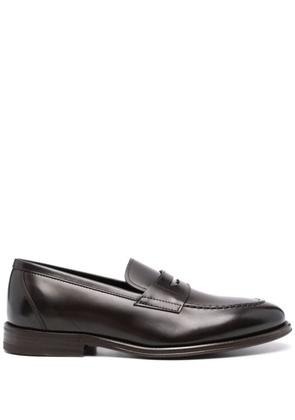 Henderson Baracco penny-slot leather loafers - Brown