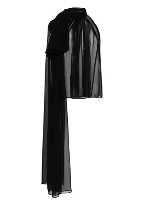 Isabel Sanchis sash-detail georgette top - Black