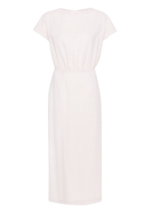 Claudie Pierlot checked seersucker maxi dress - Neutrals