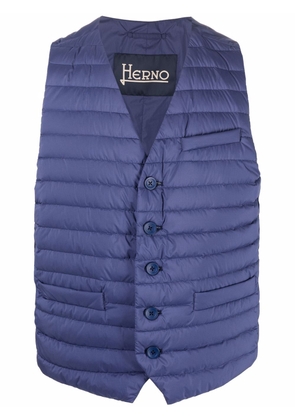 Herno quilted button-down gilet - Blue