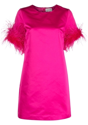P.A.R.O.S.H. feather-trim satin dress - Pink