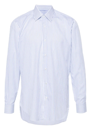 Barba striped poplin shirt - White
