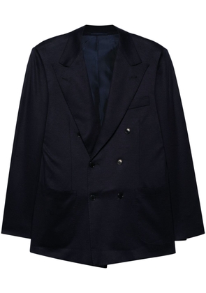 Kiton double-breasted wool blazer - Blue